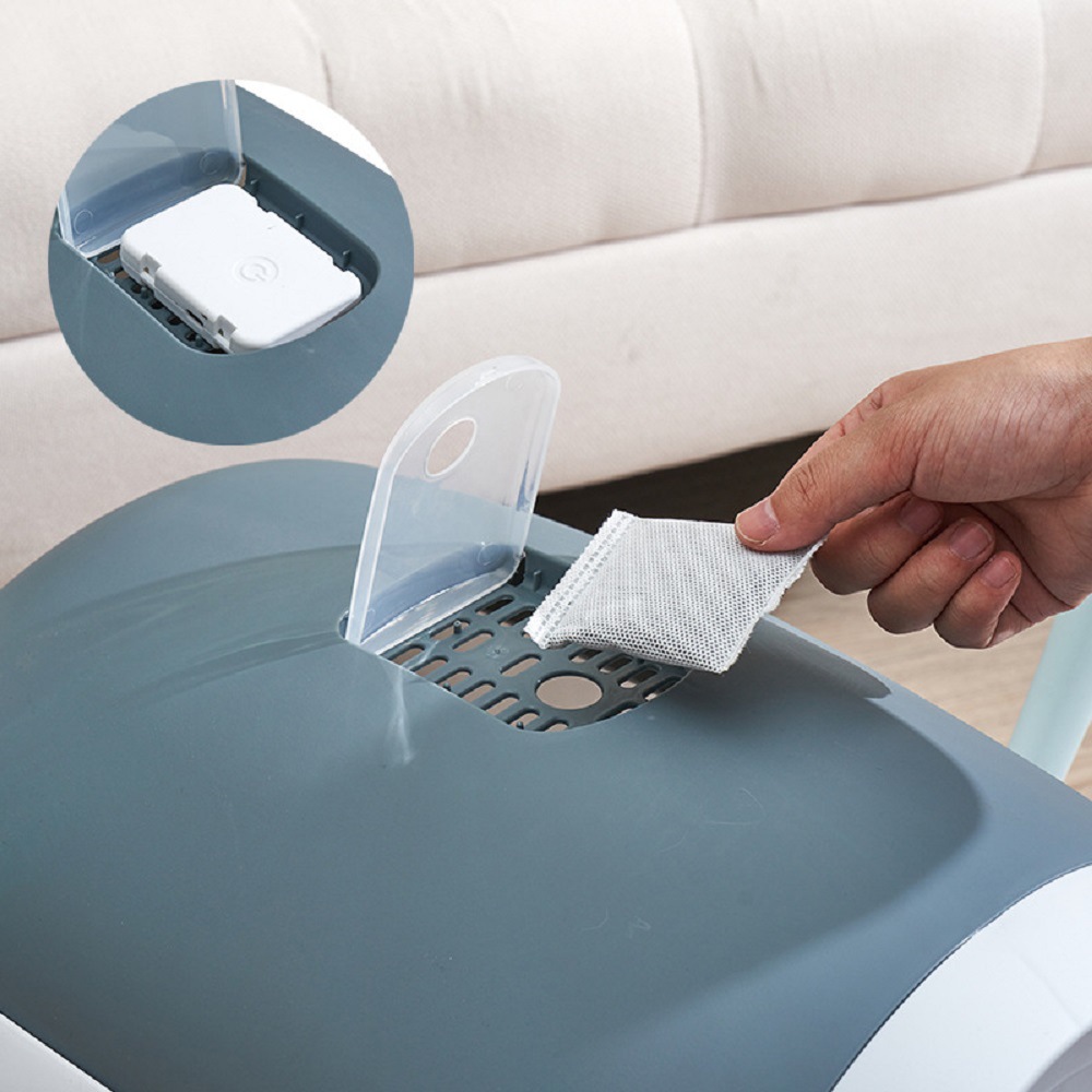 Pet cat litter box Fully enclosed large space deodorizing cat litter box High quality PP material durable pet cat toilet full figure
