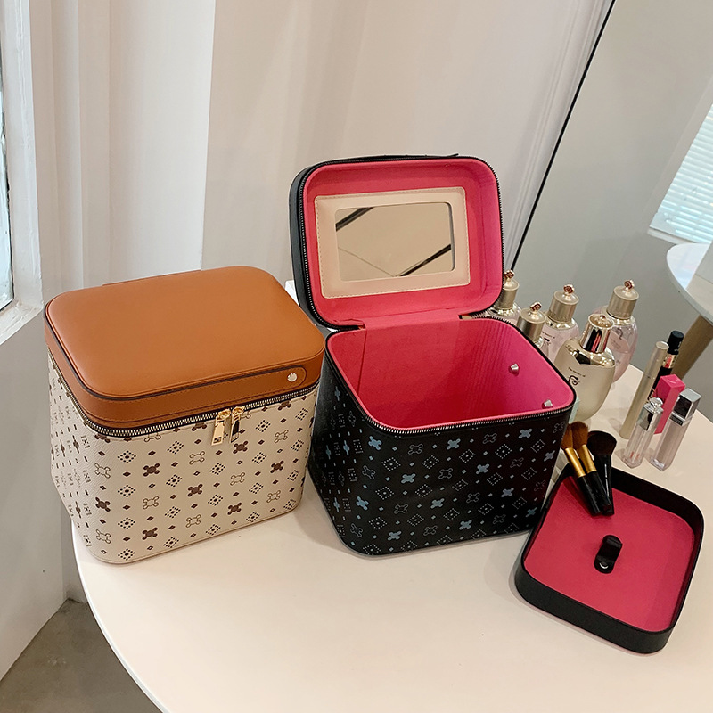 Cosmetic Bag Women's Convenient Large Capacity Large Cosmetic Case Portable Layer Multifunctional Cosmetic Storage Box Home Box details Picture