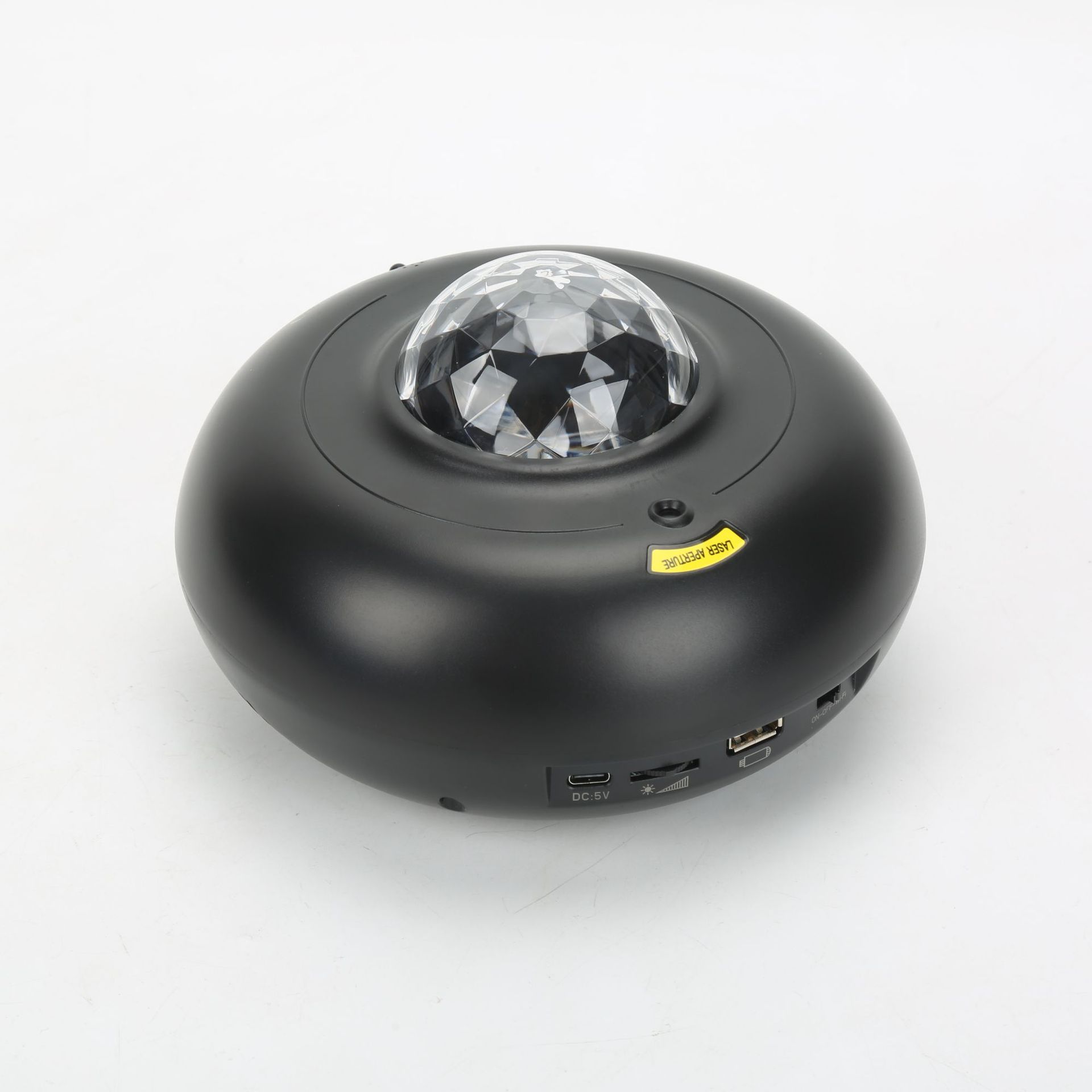 Customized black space round starry sky projection lamp, laser music night light, Bluetooth speaker and ambient light manufacturer supply full figure