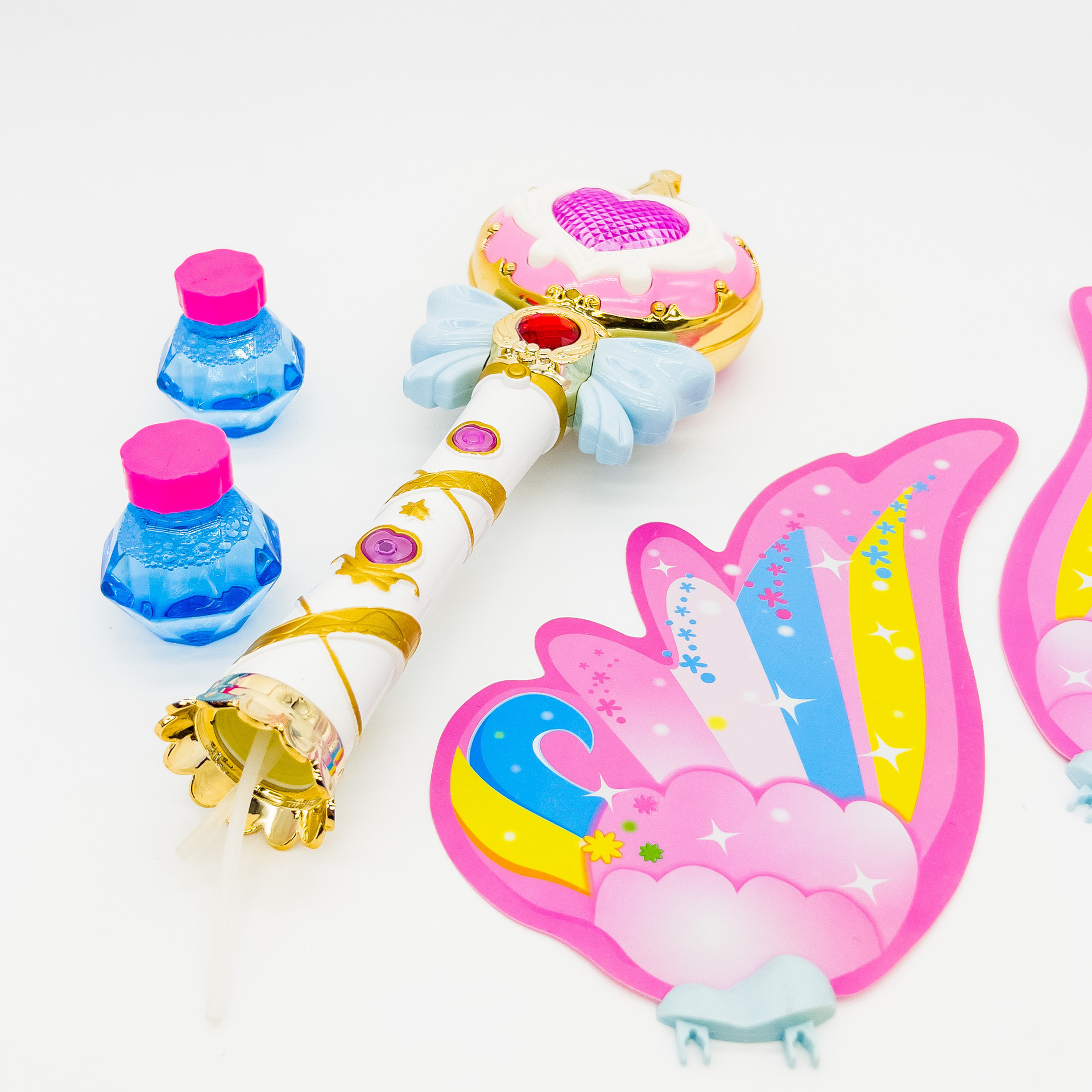 New children's sound and light magic wand, princess and fairy handheld bubble machine, fully automatic bubble-blowing girls' outdoor toy Specification image