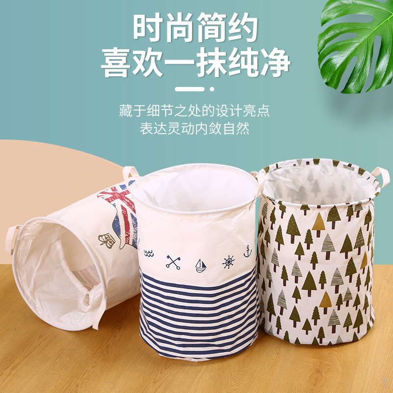 Cloth Drum Moisture-Proof And Dust-Proof Storage Bag Foldable Dirty Clothes Basket Bundle Mouth Dirty Clothes Basket Mouth Sundry Clothes Storage details Picture