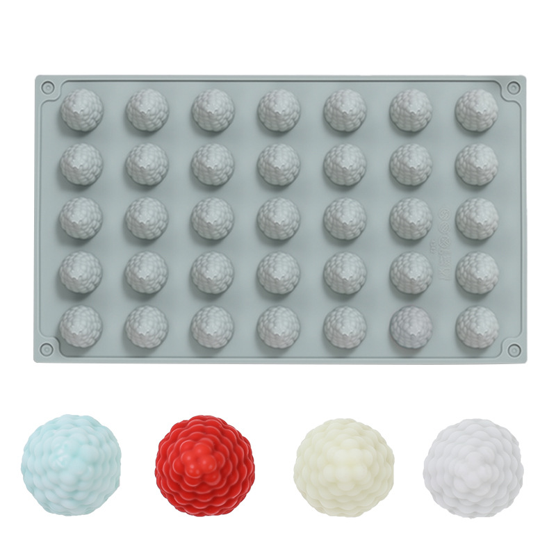 The new 35-piece pinecone series chocolate mousse food-grade silicone mold is easy to demold and clean. Baking mold Item Picture