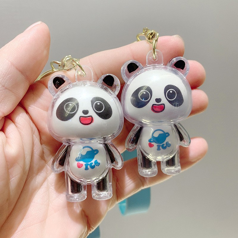 Cartoon Ice Panda Pier Pendant Key Chain Car Key Pendant Couple Bag Pendant Acrylic Keychain details Picture