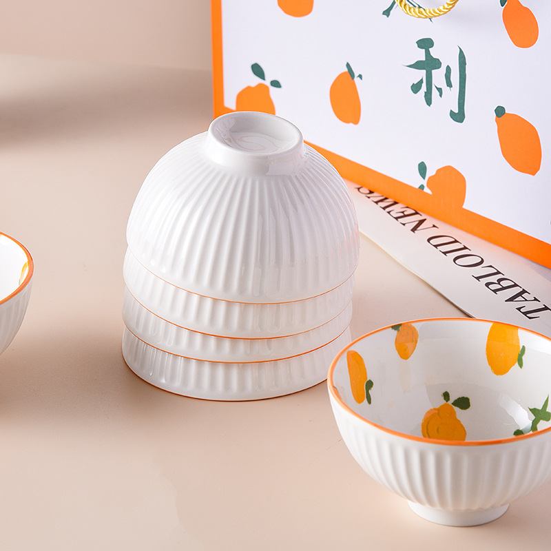 [Six Bowls Six Chopsticks] Household High Appearance Level Great Dagitali Gift Box With Ceramic Bowl Chopsticks Business Wholesale Hand Gift Application Scenario