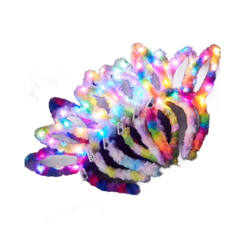 Internet-famous street vendors set up glowing hair bands, best-selling illuminated toys, bars, night markets, flashing headbands, cross-border hair accessories, and wholesale gifts Item Picture