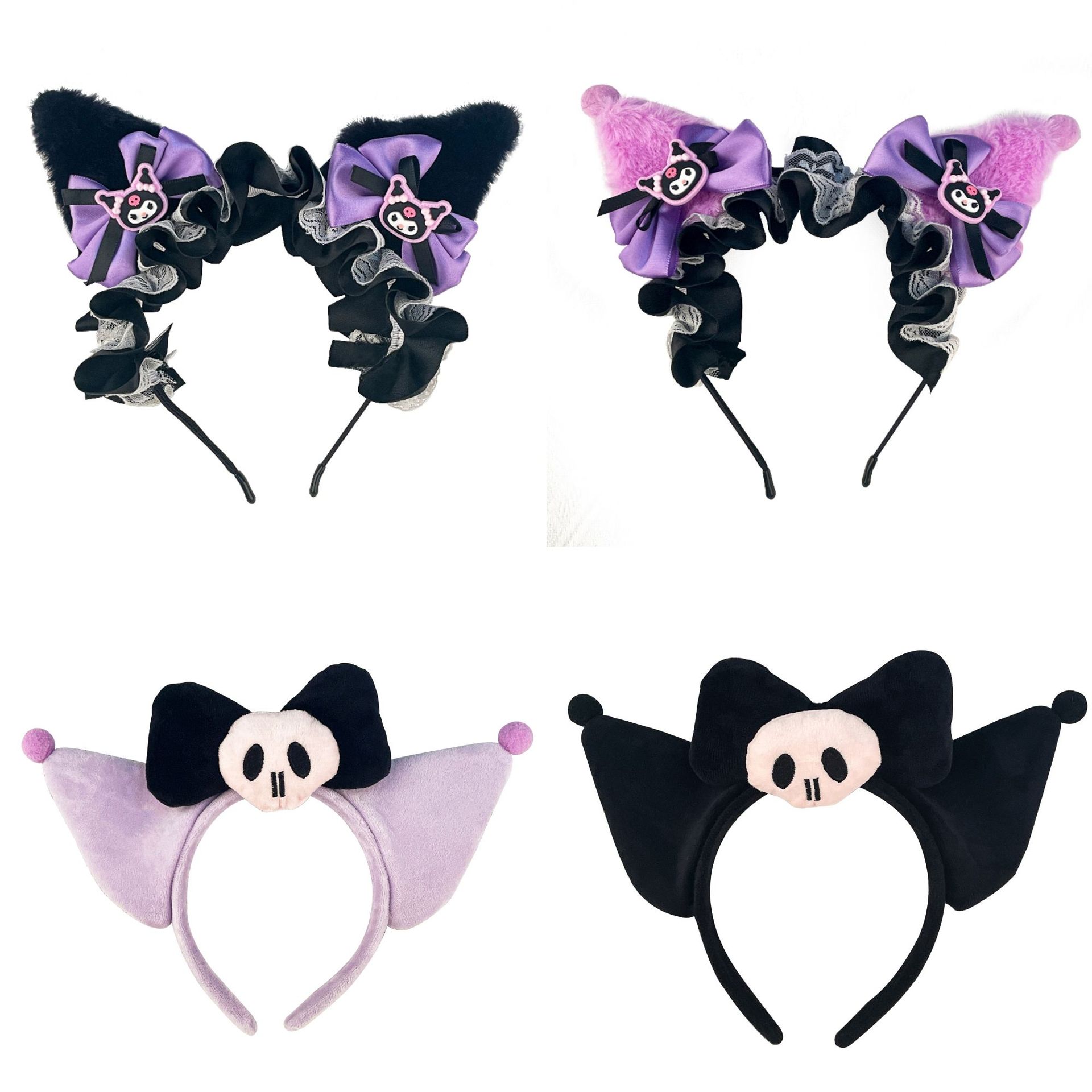 Japanese cosplay props Halloween cat ears head hoops Kulomi Skull hair hoops plush Mimi headdress