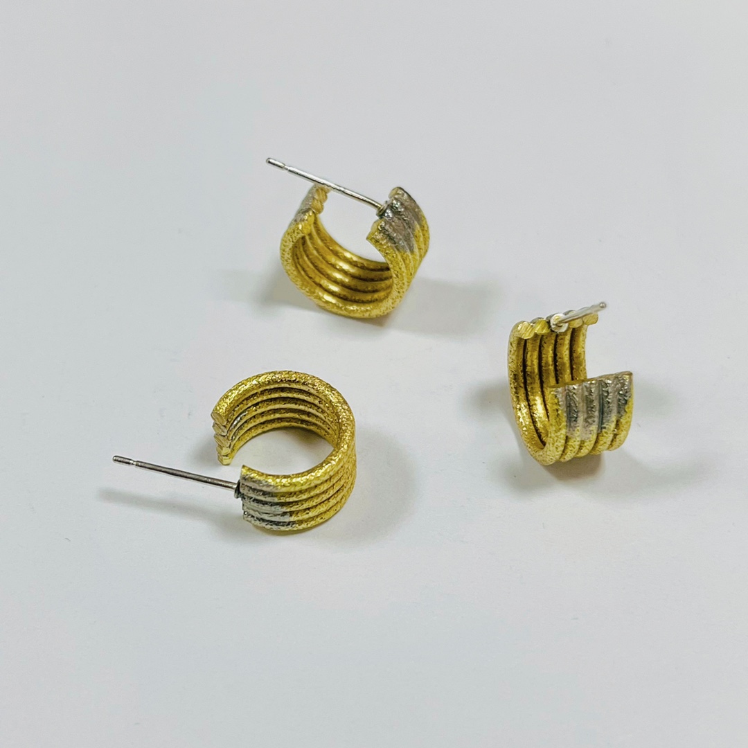 Korean-style women's niche fashion multi-circle sandblasted surface handcrafted original copper base diy jewelry, unique, trendy and simple