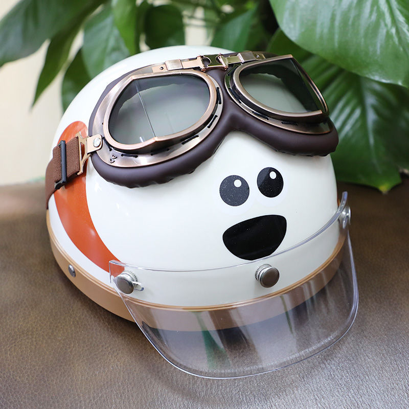 3c certified cartoon dog helmet Electric vehicle Half helmet winter male and female couple Harley helmet cute high appearance level Application Scenario