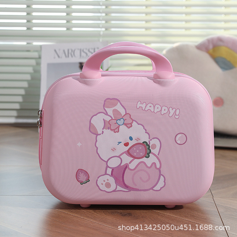 可爱兔子迷你14寸手提箱密码箱拉链粉色伴手礼盒登机箱化妆箱轻便