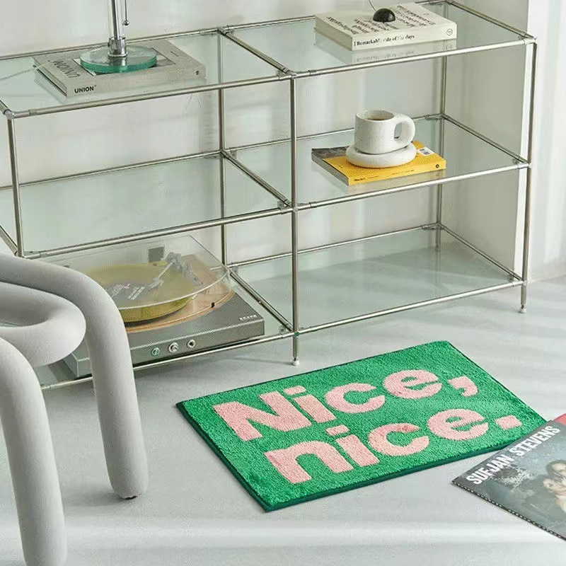 ins Korean same style floor mat for bedroom, bathroom, door combination, long carpet, bedside blanket, foot mat, bedside blanket Specification image