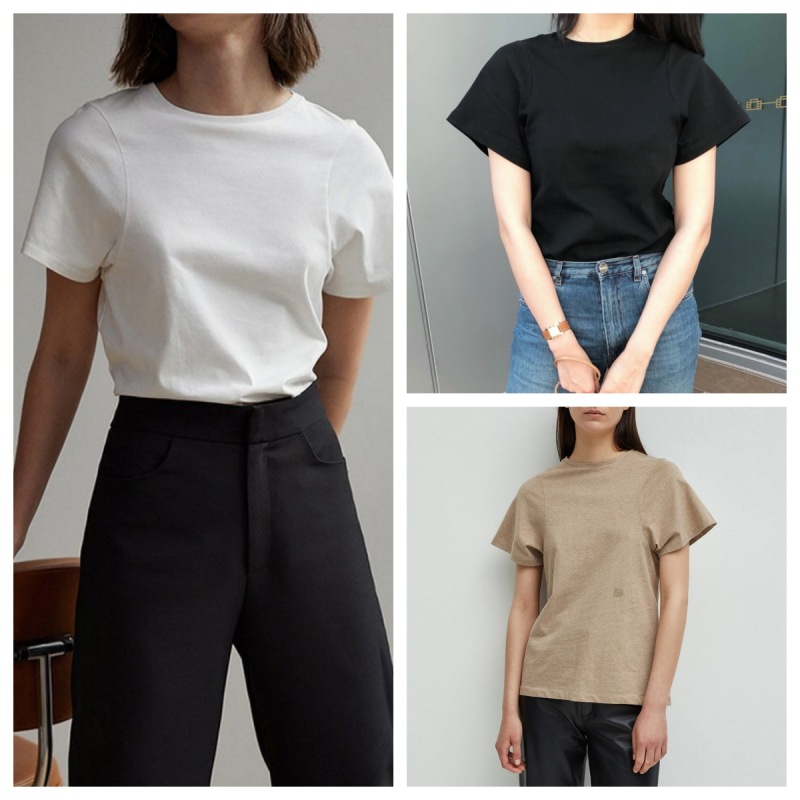 Longmei TOT short-sleeved T-shirt Women's 2025 Summer New Nordic style simple and casual basic T-shirt top