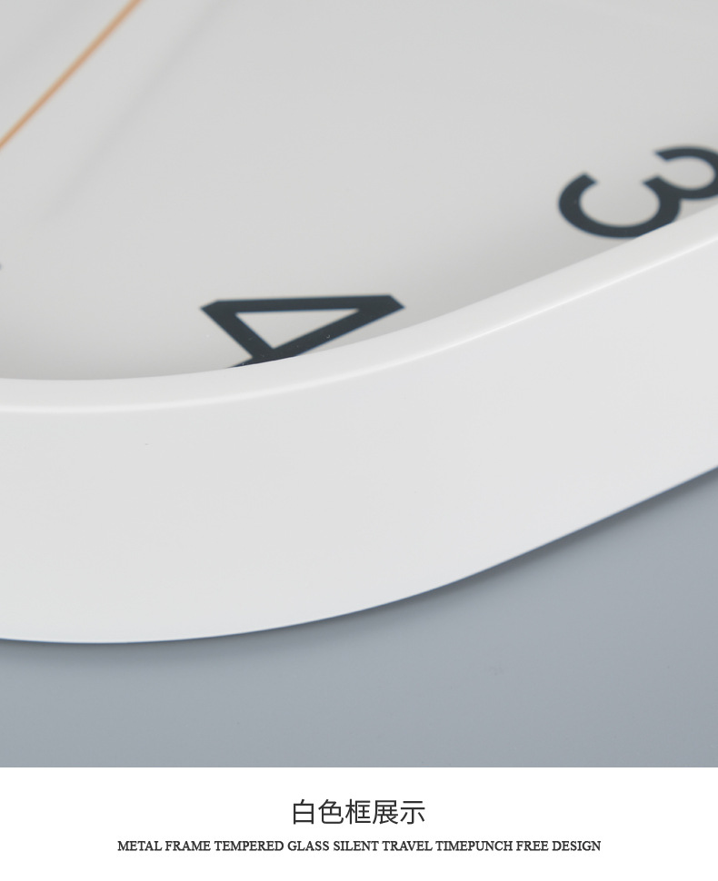 客厅简约方形静音挂钟家用现代卧室钟表家用时钟挂墙表石英电波钟详情17
