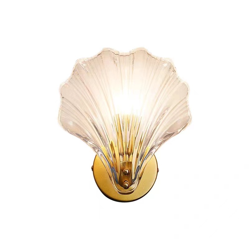 Light luxury and simple shell glass wall lamp, creative and personalized decoration, bedroom bedside lamp, living room background wall lamp Item Picture
