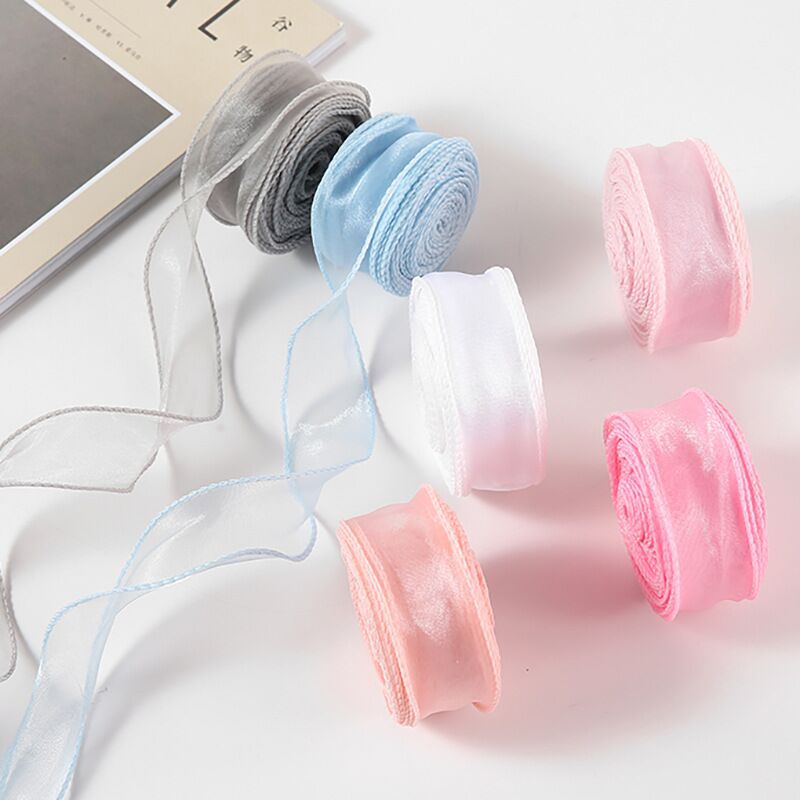 Manufacturers Wholesale Fishtail Yarn Ribbon Flower Baking Packaging Edge Bouquet Cake Ribbon Bow Wave Ribbon details Picture