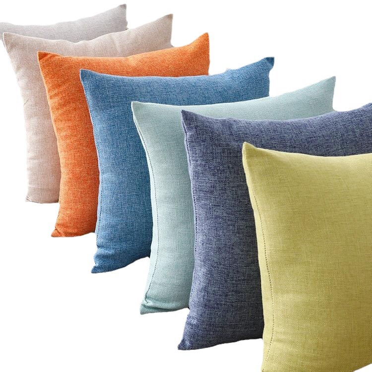Fujikawa Island simple cotton and linen throw pillows, thick cushions, home sofa cushions, back for living room, car waist for office Item Picture