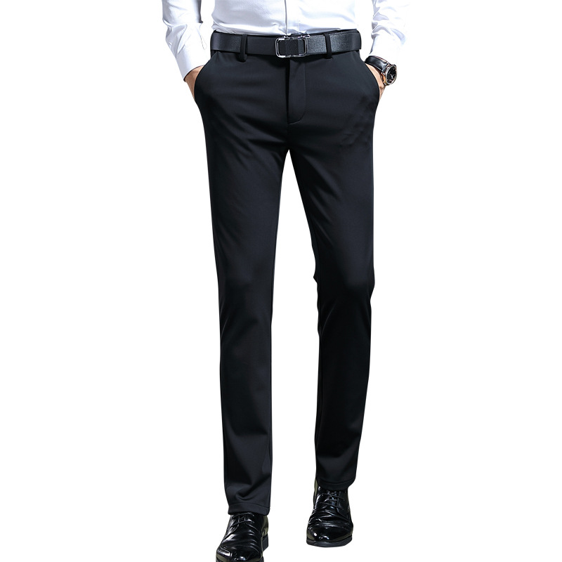High-quality men's spring and autumn slimming, no-iron stretch business casual pants, and young people's work suit pants Item Picture