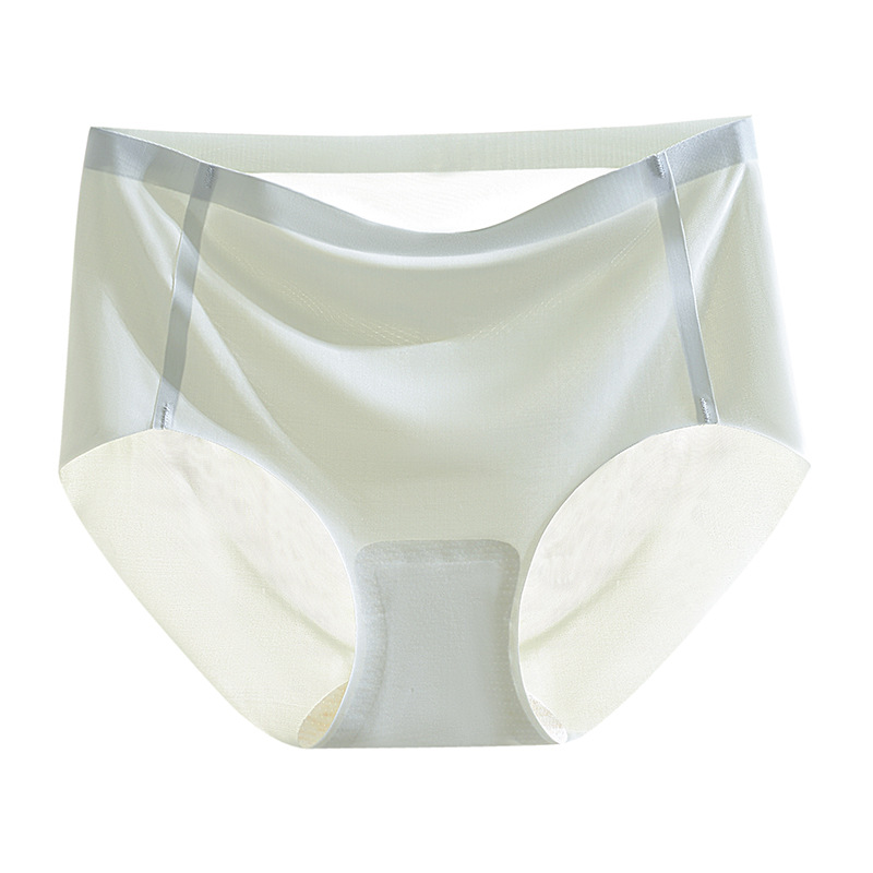 Ice Silk Underwear Women's Seamless Waist Silk Antibacterial Little Girls Pure Cotton Crotch Breathable Hip Lift Large Size Shorts Thin Item Picture