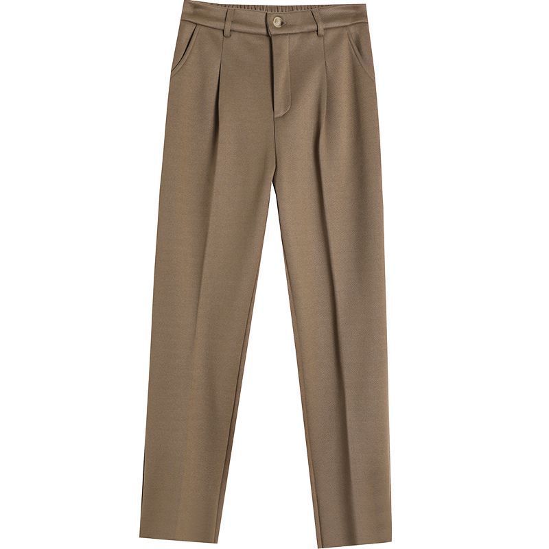 Dress Pants Women Wool Autumn And Winter 2023 New High-Waisted Thin Loose Haren Pants Casual Pants Plus Velvet Smoke Pipe Pants Item Picture