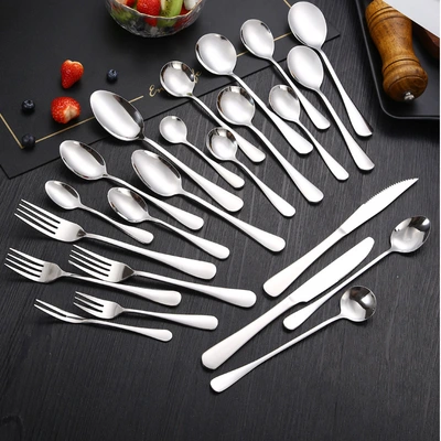 Stainless Steel Tableware 1010 Series Knife Fork Spoon Set Western Steak Knife Fork Spoon Hotel Knife Coffee Stirring Spoon