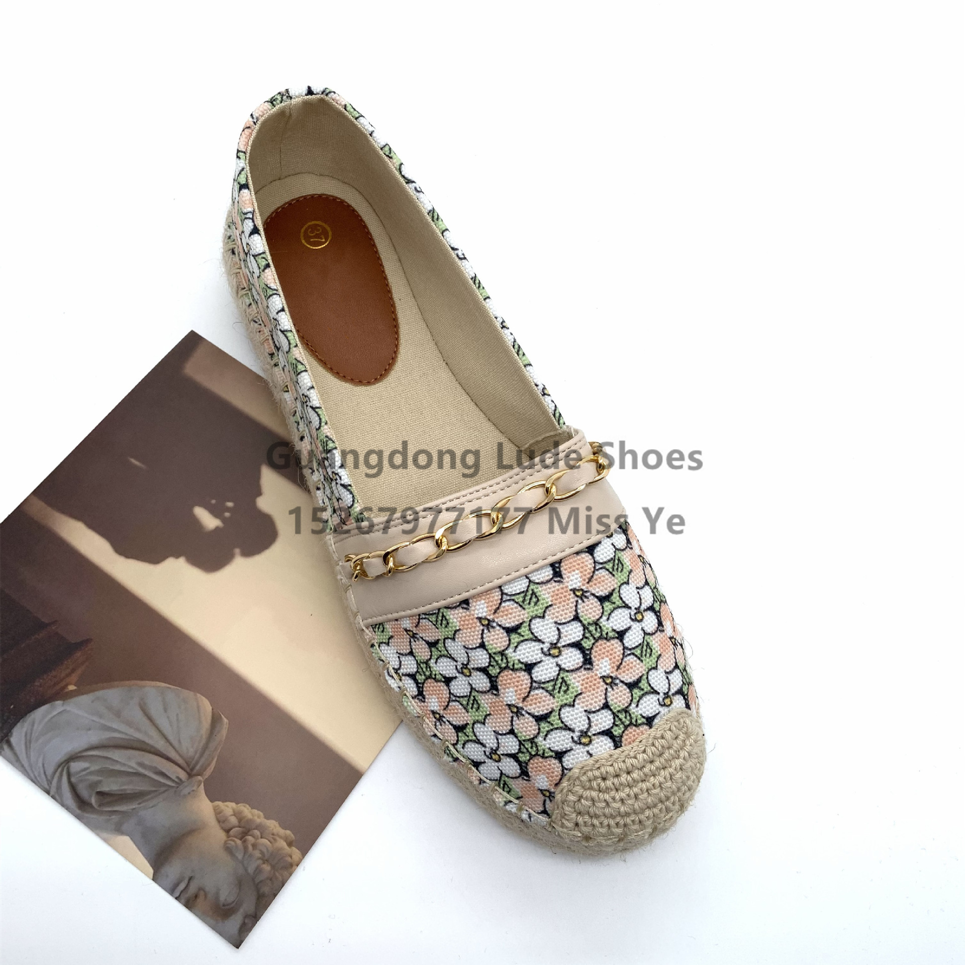 2022 New Spring And Summer Thick Sole Single Shoes Increase Single Shoes Guangzhou Women's Shoes Craft Shoes Floral Art Fresh Single Shoes Women details Picture
