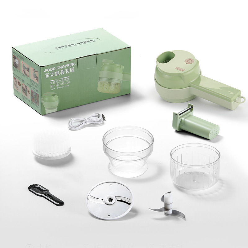 Gatling electric vegetable cutter, handheld mini garlic mashing device, garlic slicer, quick vegetable cutter, fruit and vegetable chopper Specification image