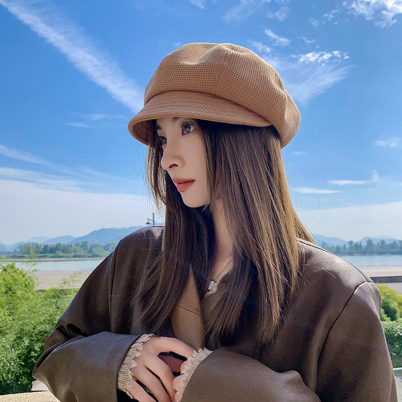春秋新款八角帽女百搭日系贝雷帽英伦复古韩版网红款帽子报童帽潮