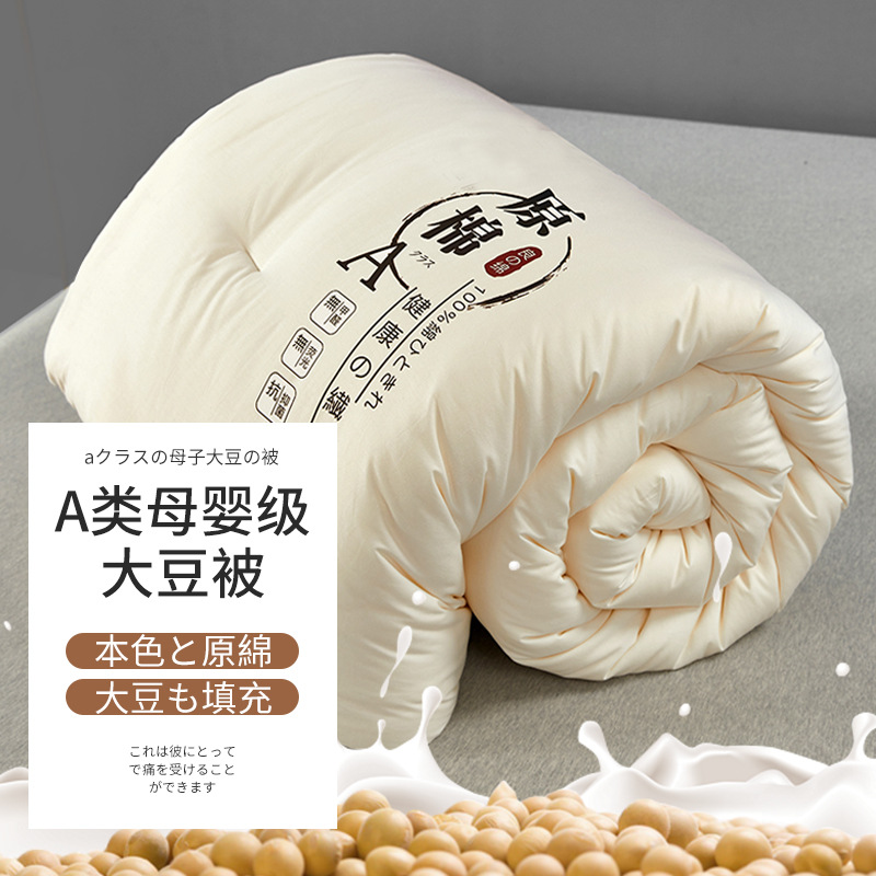 A class maternal and child grade raw cotton three-dimensional soybean fiber quilt pure cotton spring and autumn gifts by air conditioning by summer cool quilt details Picture