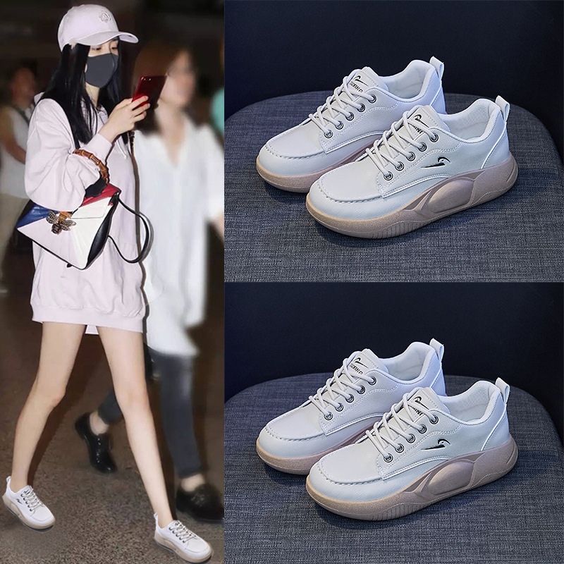2023 spring new Korean version of small white shoes female ins students casual street shooting shoes female thick soles increase women's shoes Q210 details Picture