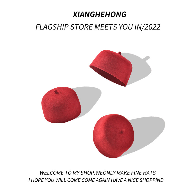 Autumn And Winter Wool Landlord Hat Professional Foreign Trade Single Export Wool Felt Hat Landlord Hat Specification drawing