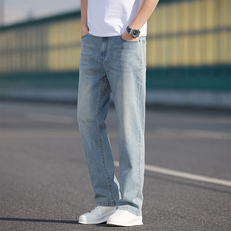 Paul men's summer thin, high-end, fashionable, casual, loose, straight, durable, cool and versatile long pants details Picture