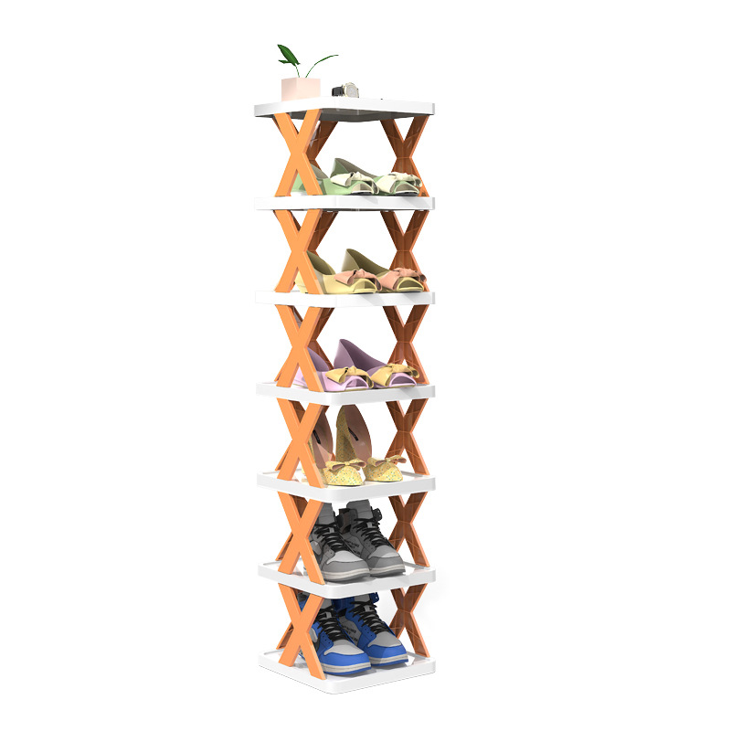 Simple X-Type Shoe Rack Multi-Layer Folding Splicing Shoe Rack At The Door Of The Family Balcony Apartment Dormitory Storage Rack Small Shoe Cabinet Item Picture