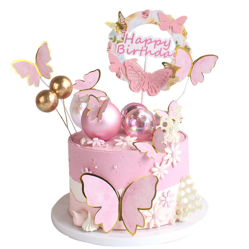 跨境亚马逊/烘焙蛋糕装饰/生日蛋糕蝴蝶/插旗产品图