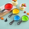 4-piece set of silicone folding measuring cups, extendable measuring cup set, coffee flour scale, baking measuring tools, kitchen tools details Picture