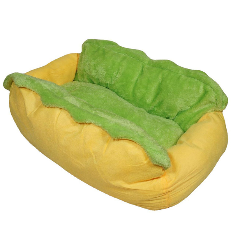 Cute pet hot dog bed, large fashionable hot dog sausage bed, pet mat, cat and dog bed, autumn and winter cat and dog bed Specification image