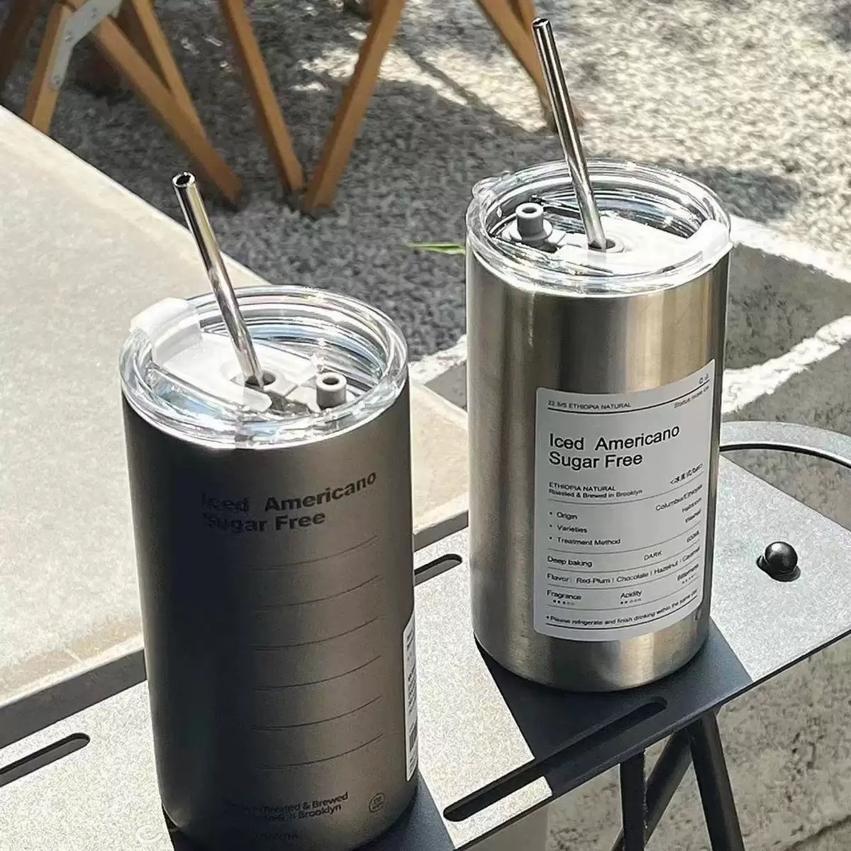 304 stainless steel coffee cup, cold insulation cup, large-capacity portable travel cup, water cup, ice Americano double-layer insulated cup