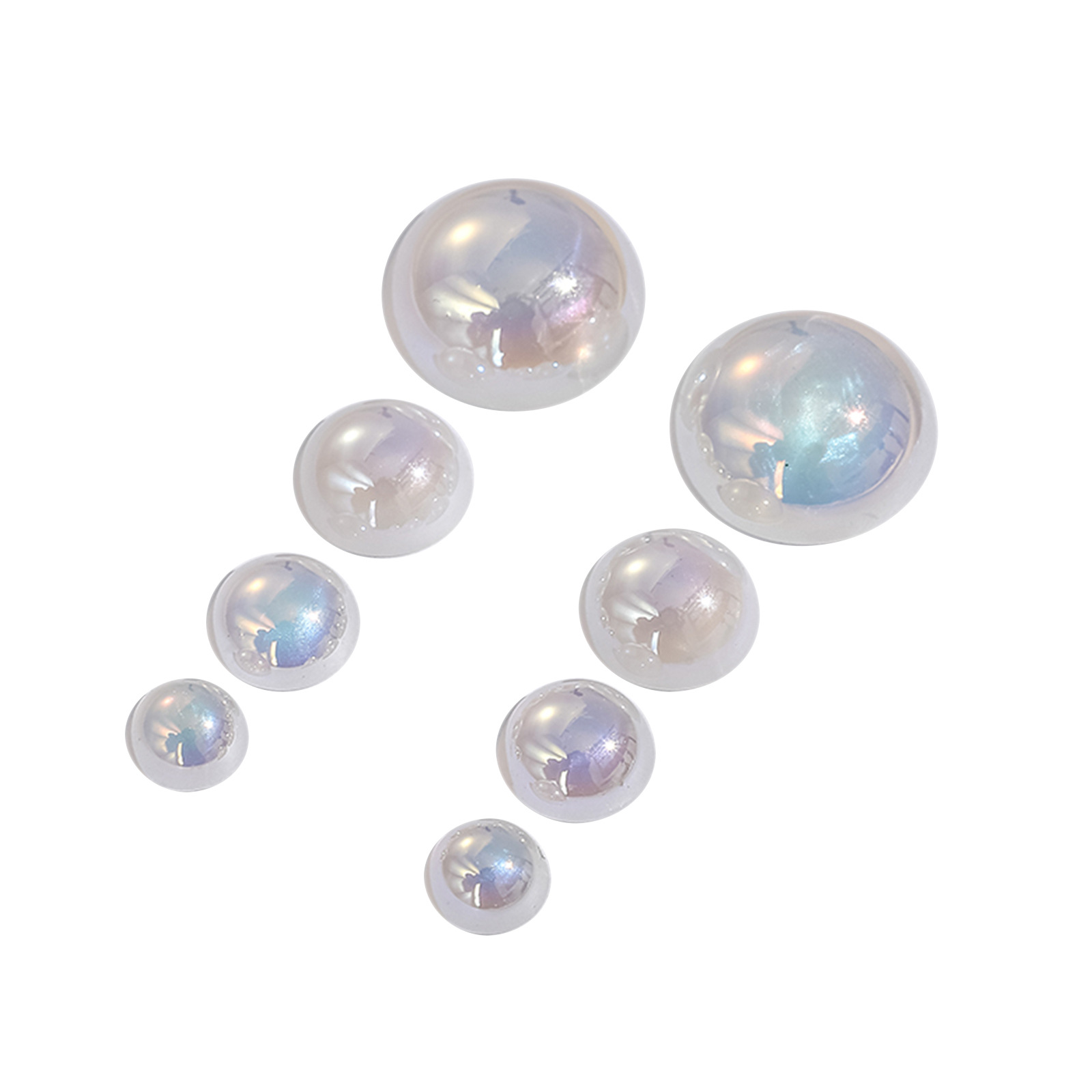Heidi Cat Eye Mabey Series White Semi-Circular Bottom With Holes Loose Bead Bright Piece Jewelry Accessories Materials Wholesale Item Picture