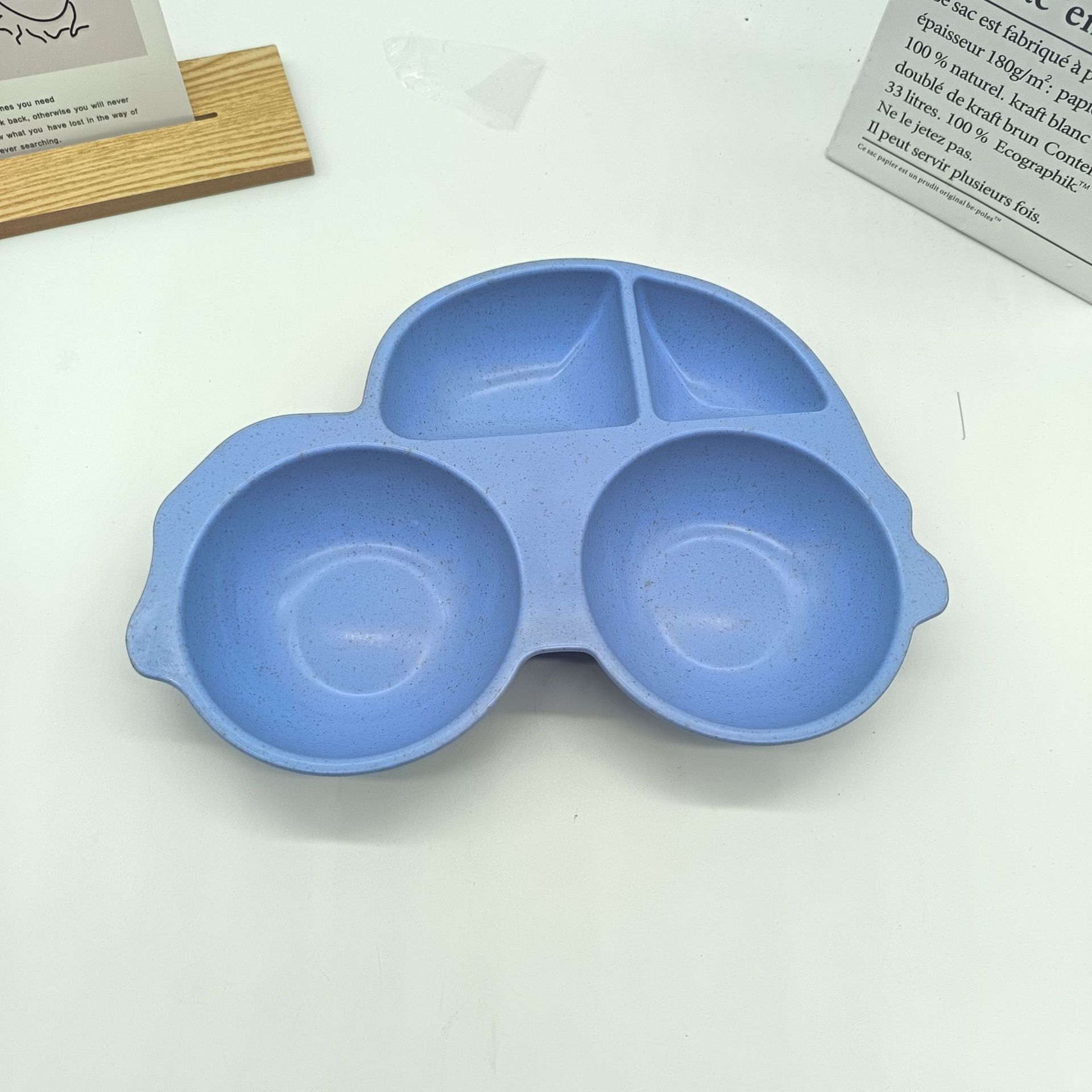 Wholesale of Magi Pole car-shaped baby plates with forks and spoons, color box set, PP material children's tableware for mothers and babies details Picture