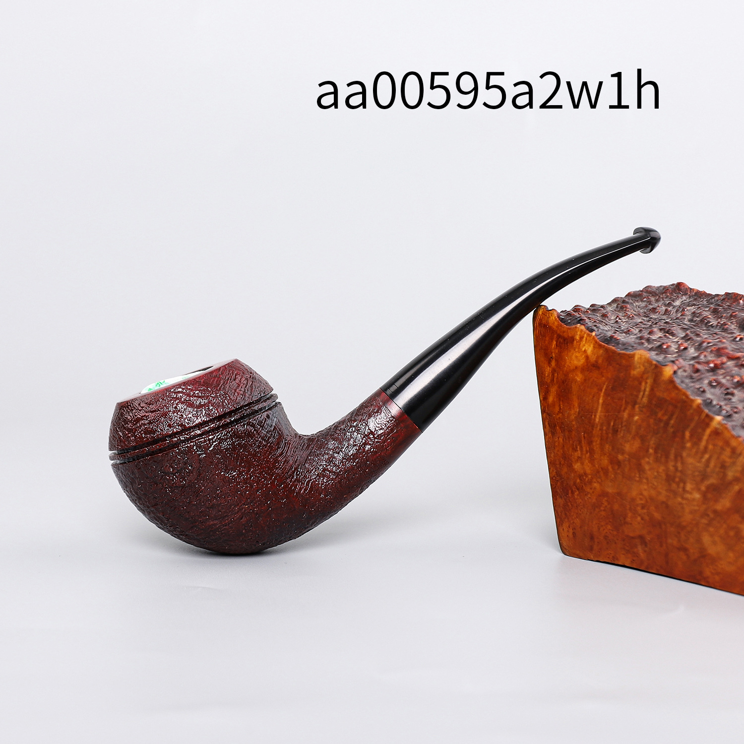 木香手工木制石楠木烟斗弯柄收尖硫化橡烟嘴中号牛头斗实木烟斗