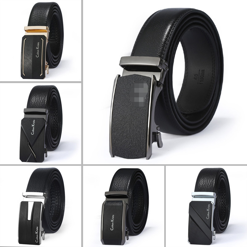 Men's leather matte alloy automatic buckle business fashion belt, fashionable middle-aged and young people's belt manufacturer wholesale