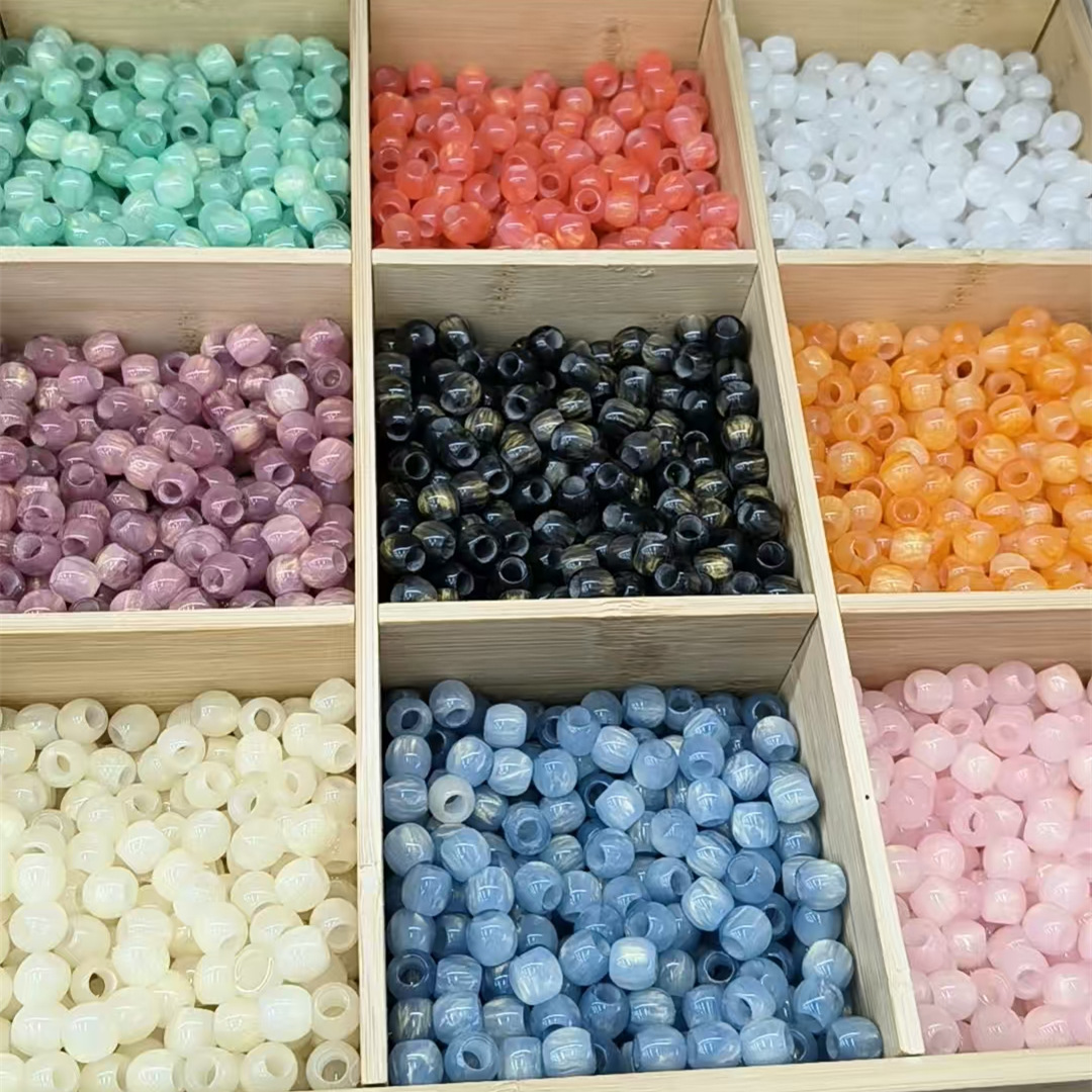 大孔径圆珠10/12mm树脂珠子DIY服饰头饰绳扣鞋扣珠子服装辅料配件