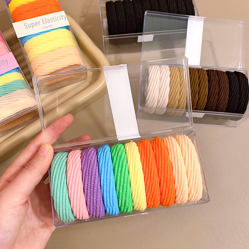 Spring Color High Stretch Hair Cord Children's Headwear For Girls Simple And Not Hurt Hair Thick Hair Cord For Girls Hair Adornment Leather Band For Girls Specification drawing
