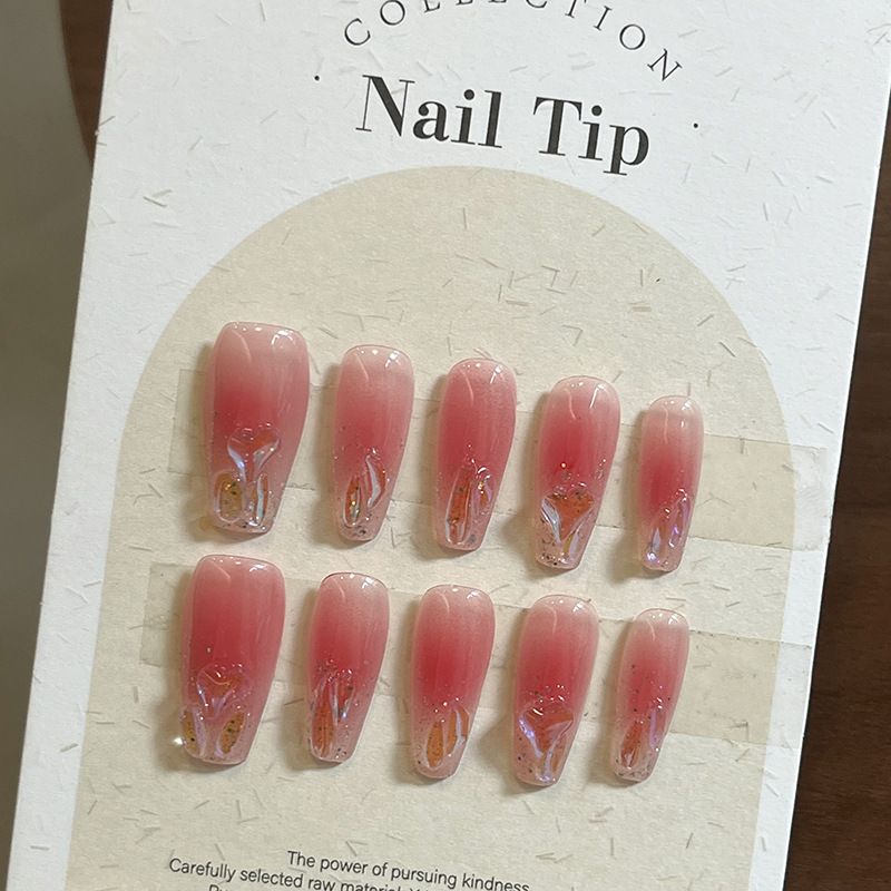 Warm Fairy Flash Aurora Drill Blush Nail Sweet Cool Spice Hand Wear A Net Red Pure To Show White Light Therapy Nail Application Scenario