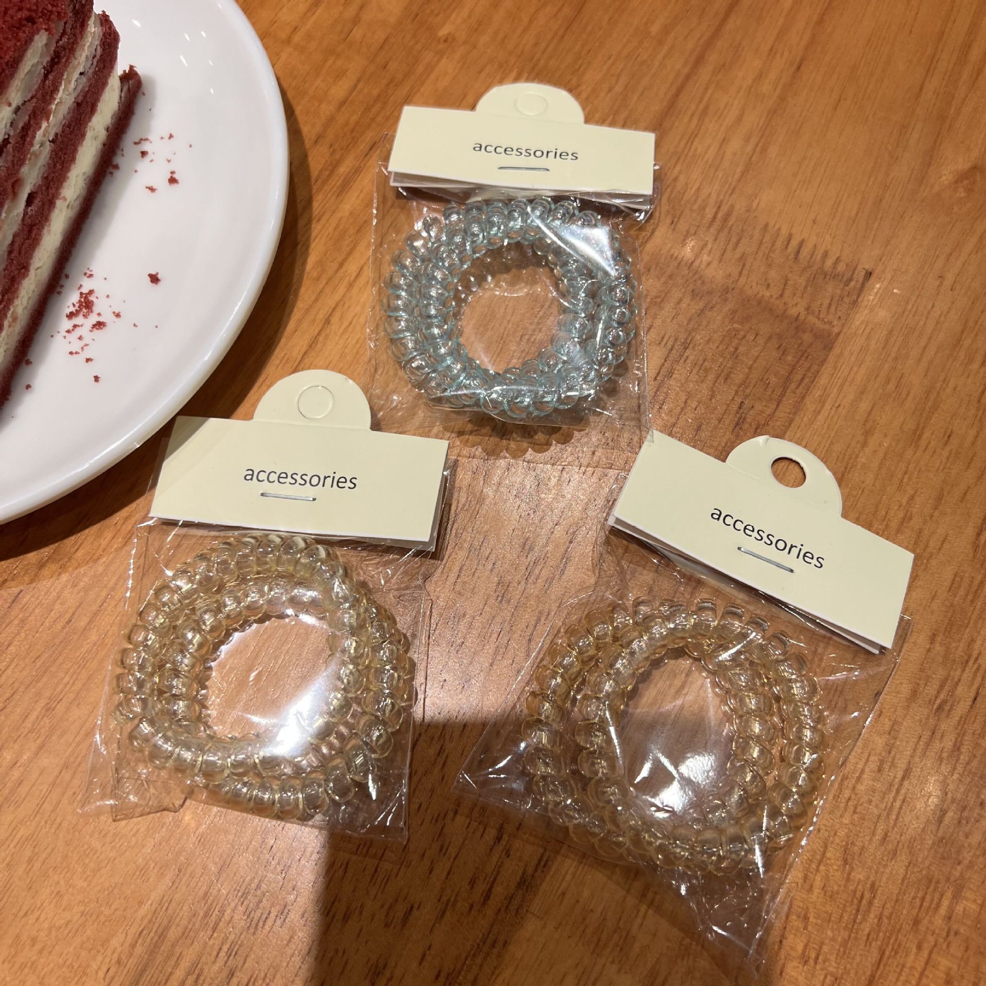 Korean leopard print telephone line hair tie bag two-piece set, versatile, seamless, no damage to hair, hair tie, hair band, hair rope wholesale details Picture