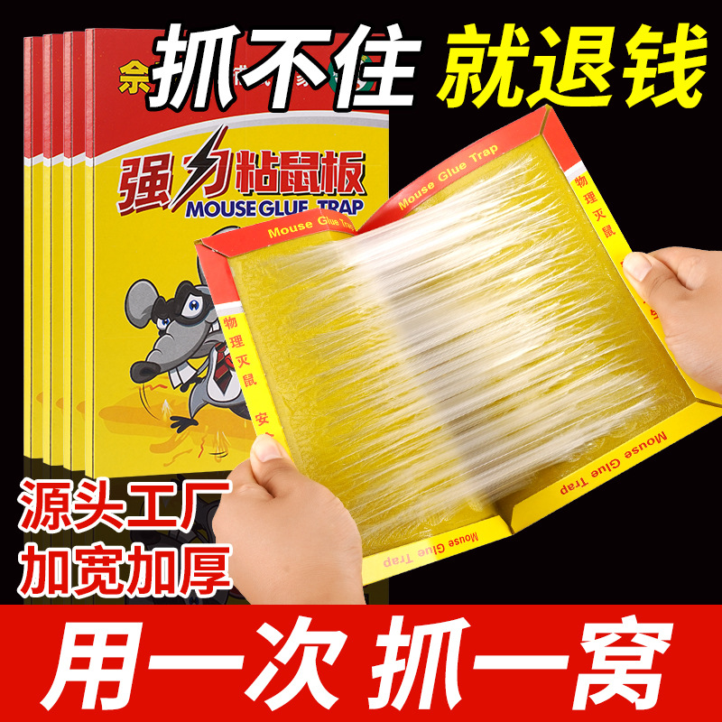 佘熹粘鼠板老鼠贴强力粘鼠贴老鼠夹捕鼠器家用商用正品批发