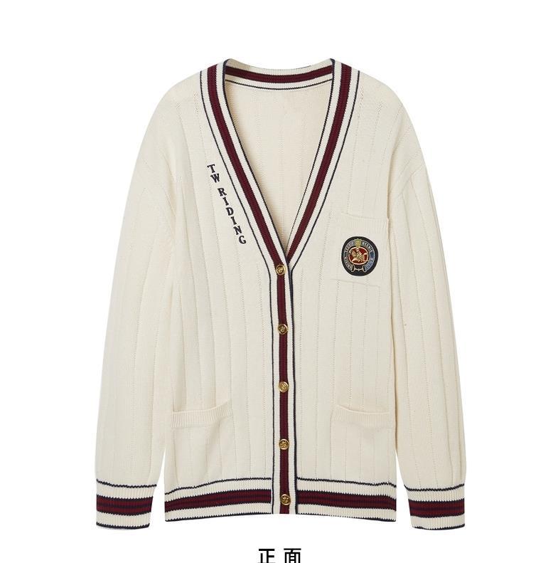 2022 Autumn New Women's retro Loose V-neck Bear knitted cardigan sweater coat TTCK22J908I details Picture