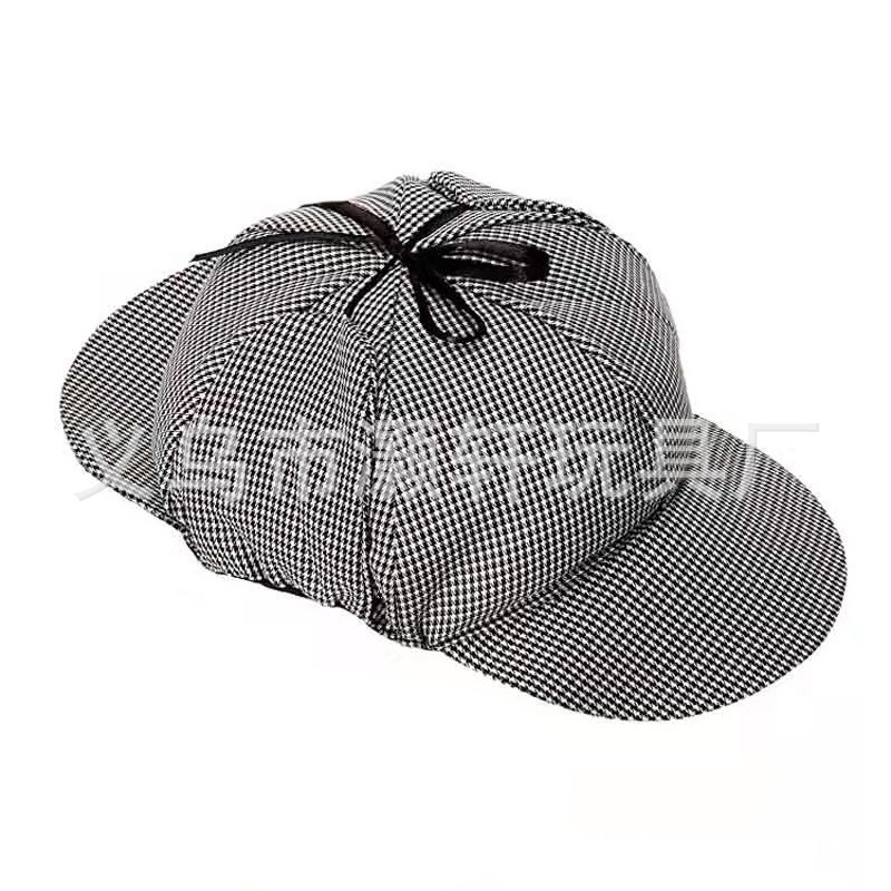 Sherlock Holmes plaid double hat pipe suit earwarmers Item Picture