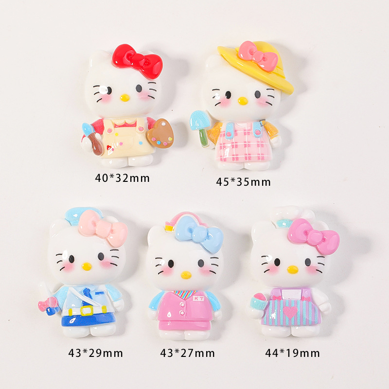 diy resin accessories, transformable cat, cream glue, handcrafted hair clips, phone cases, keychains, fridge magnets and accessories details Picture