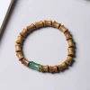Single-loop bracelet made of green sandalwood, black sandalwood and rosewood, DIY style, factory wholesale, men's and women's prayer bead decorative jewelry bracelet Specification image