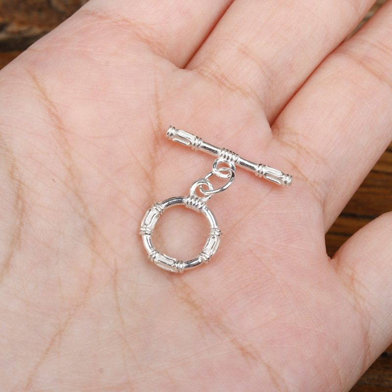 S925 Silver plain Silver style OT clasp silver jewelry clasp accessory diy bracelet necklace ending connection clasp Silver jewelry accessory Silver Application Scenario