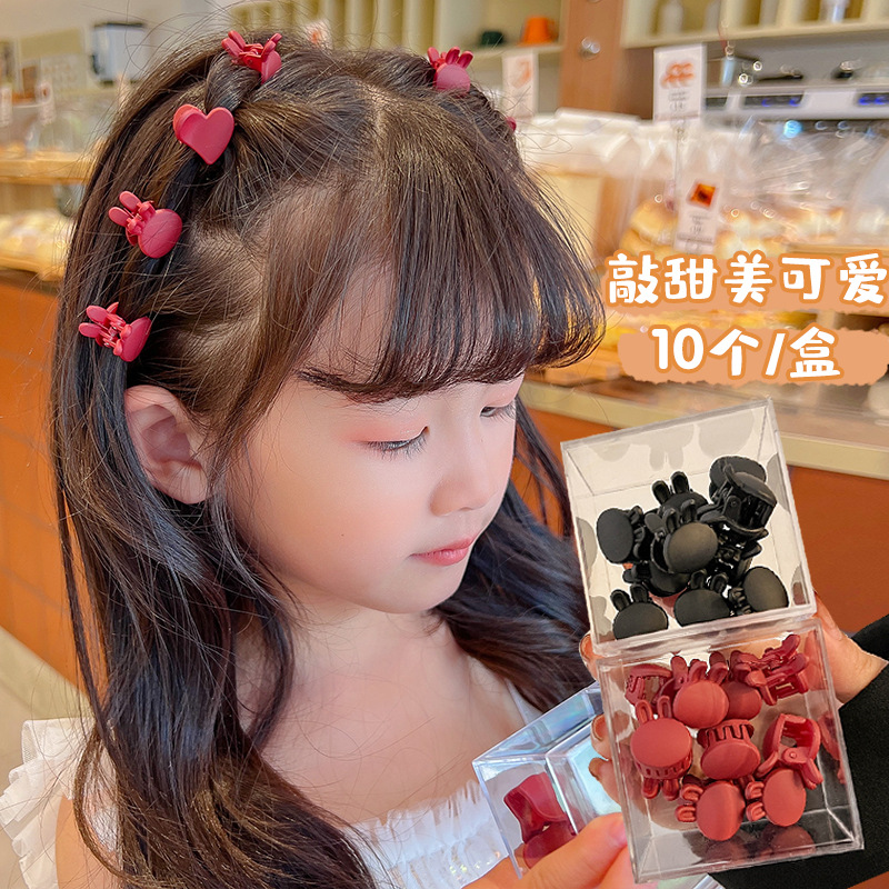 Mini clip headwear, side hair clips, children's hair clips, side clips, small scratch-off clips, bangs, black hair clips, hair accessories for women details Picture
